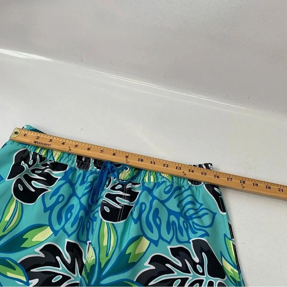 Hurley Board Shorts Men Large Blue Tropical Print Stretch Pockets Surf Swim - Picture 10 of 11